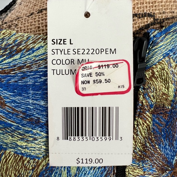 Sam Edelman Embroidered Crop Top Festival Blue NWT - Picture 9 of 10